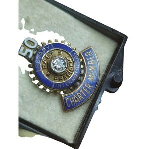 Rotary International‎ 10K Gold Diamond Past President Charter Member Lapel Pin